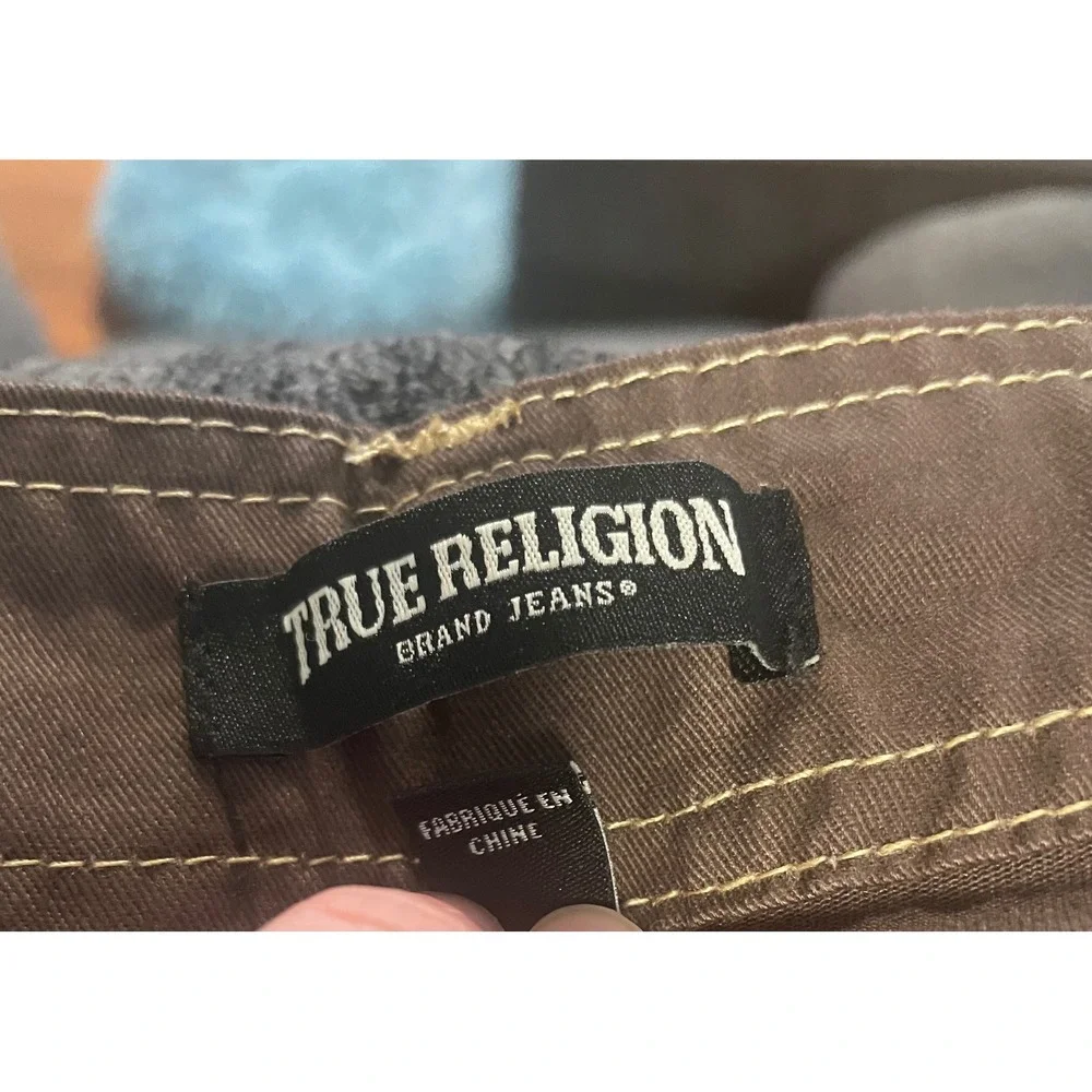 True Religion Mens Cargo SN Pant HS Outline Bracken Brown Size 36 NWT